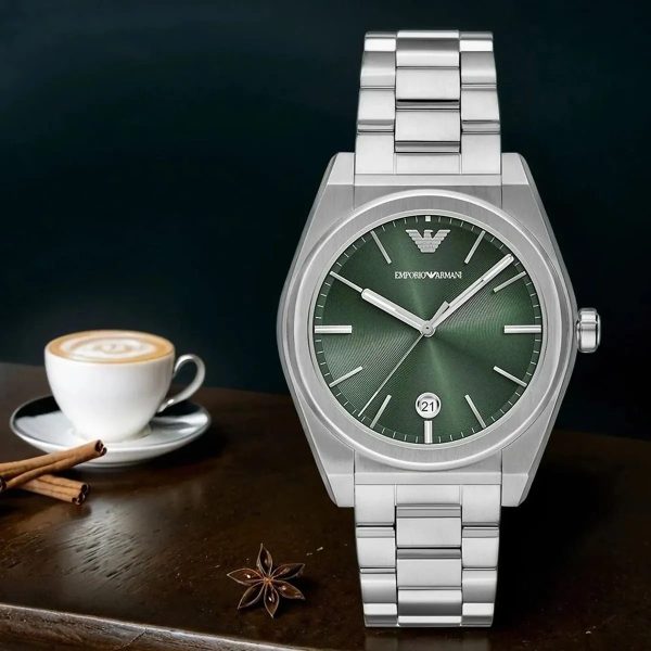 Montre homme Emporio Armani Federico réf. AR11621, chronographe quartz, boîtier 42 mm, acier inoxydable – troisième vue