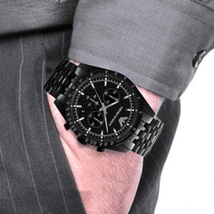 Montre homme Emporio Armani Ip Tazio réf. AR1979, mouvement quartz, boîtier 46 mm, acier inoxydable, verre minéral – deuxième vue