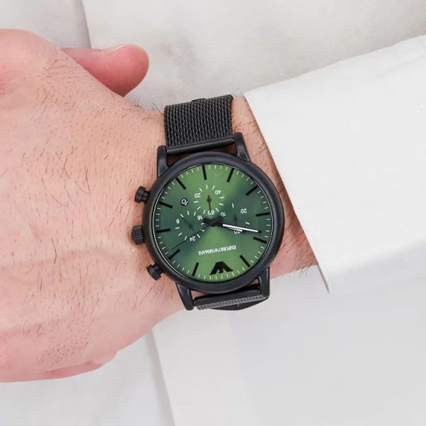 Montre homme Emporio Armani Luigi Modernité réf. AR11470, chronographe quartz, boîtier 43 mm – vue principale, Horlova Maroc