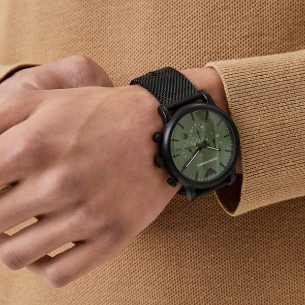 Montre homme Emporio Armani Luigi Modernité réf. AR11470, chronographe quartz, boîtier 43 mm – troisième vue