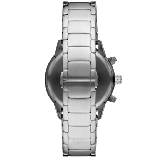Montre homme Emporio Armani Mario 43 mm réf. AR11241, cadran noir, bracelet acier – autre angle