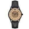 Montre homme Emporio Armani Meccanico 41 mm réf. AR1923, cadran marron, bracelet cuir, mouvement automatique – vue de face | Horlova Maroc