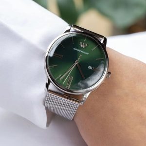 Montre homme Emporio Armani Minimalist réf. AR11578, mouvement quartz, boîtier 42 mm, acier inoxydable – vue principale, Horlova Maroc