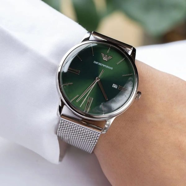 Montre homme Emporio Armani Minimalist réf. AR11578, mouvement quartz, boîtier 42 mm, acier inoxydable – vue principale, Horlova Maroc