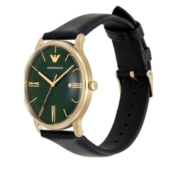 Montre homme Emporio Armani Minimalist réf. AR11601, mouvement quartz, boîtier 42 mm, cuir – troisième vue