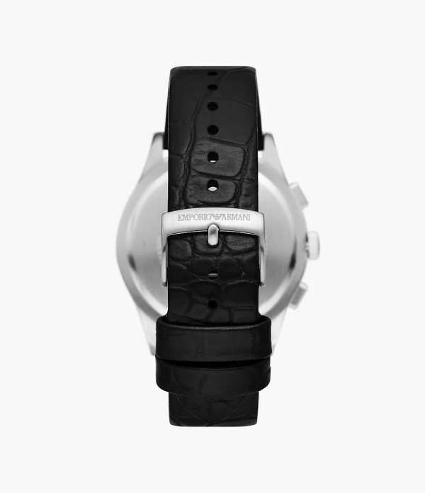 Montre homme Emporio Armani Paolo 42 mm réf. AR11530, cadran noir, mouvement quartz – vue rapprochée