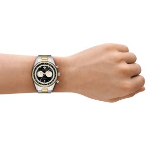 Montre homme Emporio Armani Racer réf. AR11678, chronographe quartz, boîtier 43 mm, acier inoxydable – vue principale, Horlova Maroc