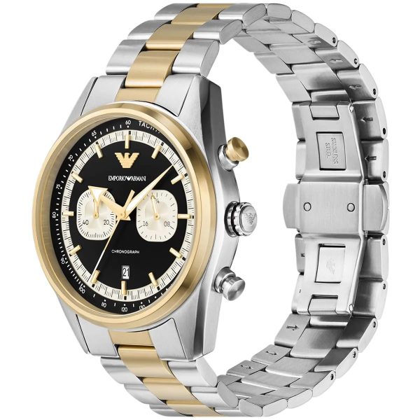 Montre homme Emporio Armani Racer réf. AR11678, chronographe quartz, boîtier 43 mm, acier inoxydable – deuxième vue