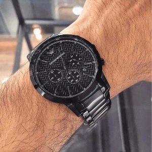 Montre homme Emporio Armani Renato réf. AR2485, chronographe quartz, boîtier 43 mm, acier inoxydable, étanche 50 m – deuxième vue