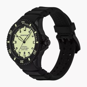 Montre homme Emporio Armani Sea Explorer réf. AR60085, mouvement automatique, boîtier 42,5 mm, verre saphir – vue principale, Horlova Maroc