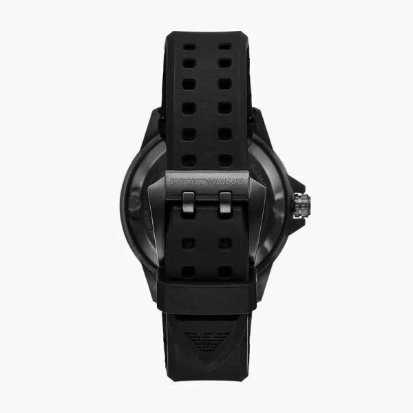 Montre homme Emporio Armani Sea Explorer réf. AR60085, mouvement automatique, boîtier 42,5 mm, acier inoxydable, silicone – troisième vue