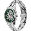 Montre homme Emporio Armani Skeleton 43 mm réf. AR60091, cadran vert, mouvement automatique – vue rapprochée