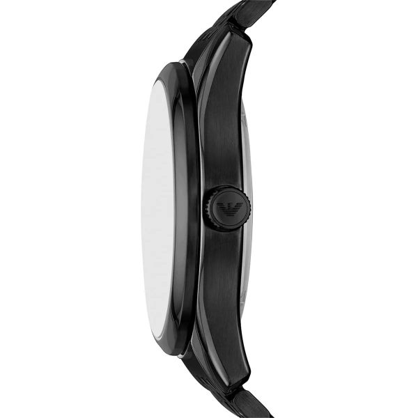 Montre homme Emporio Armani Skeleton 43 mm réf. AR60093, cadran noir, mouvement automatique – vue rapprochée