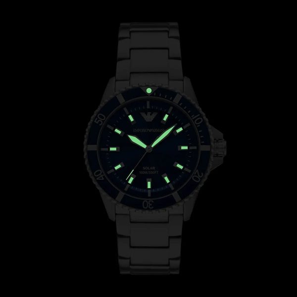 Montre homme Emporio Armani World Explorer réf. AR11697, mouvement quartz, boîtier 42 mm, acier inoxydable, étanche 100 m – troisième vue