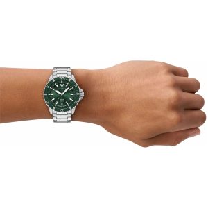 Montre homme Emporio Armani World Explorer réf. AR11698, mouvement quartz, boîtier 42 mm, acier inoxydable, étanche 100 m – deuxième vue