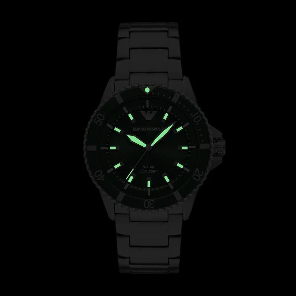 Montre homme Emporio Armani World Explorer réf. AR11698, mouvement quartz, boîtier 42 mm, acier inoxydable, étanche 100 m – troisième vue