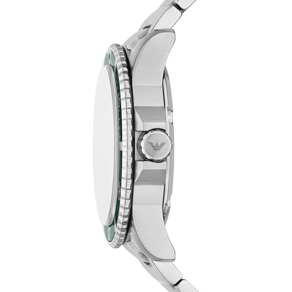 Montre homme Emporio Armani World Explorer réf. AR11698, mouvement quartz, boîtier 42 mm, acier inoxydable, étanche 100 m – quatrième vue