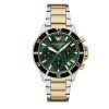Montre homme Emporio Armani World Explorer 43.5 mm réf. AR11695, cadran vert, bracelet acier – vue de face | Horlova Maroc