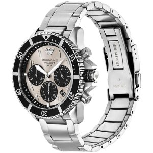 Montre homme Emporio Armani World Explorer réf. AR11722, chronographe quartz, boîtier 43 mm, étanche 100 m – vue principale, Horlova Maroc