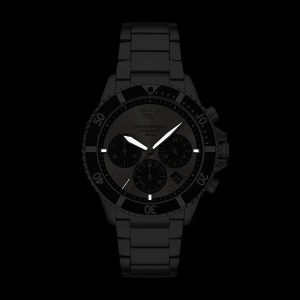 Montre homme Emporio Armani World Explorer réf. AR11722, chronographe quartz, boîtier 43 mm, acier inoxydable, étanche 100 m – deuxième vue