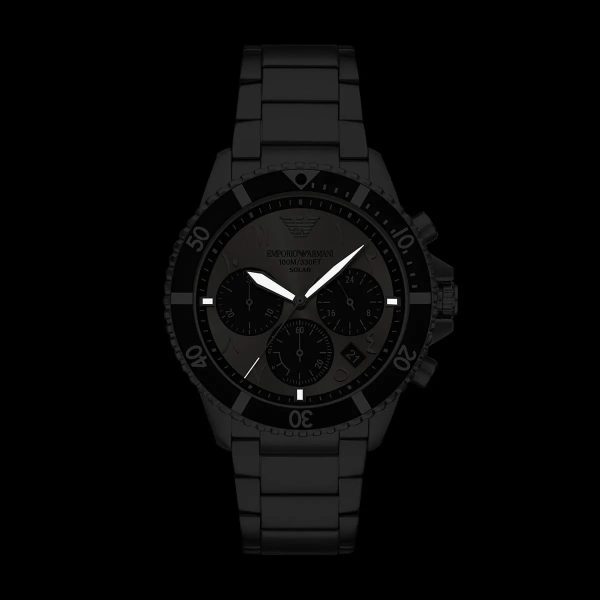 Montre homme Emporio Armani World Explorer réf. AR11722, chronographe quartz, boîtier 43 mm, acier inoxydable, étanche 100 m – deuxième vue