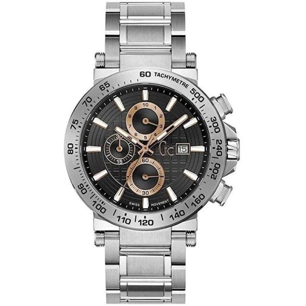 Montre homme Gc réf. Y37005G2, mouvement quartz, boîtier 44 mm, acier inoxydable, étanche 100 m – vue principale, Horlova Maroc