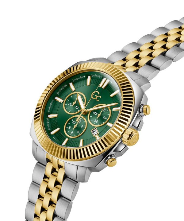 Montre homme Gc Flair Coussin Chrono, chronographe quartz, boîtier 44 mm, acier inoxydable, verre minéral, étanche 100 m – deuxième vue