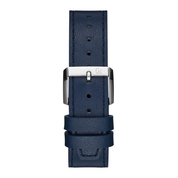 Montre homme Gc Sport 44 mm réf. Y37004G7, bracelet cuir, mouvement quartz chronographe – autre angle