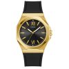 Montre homme Guess 41.5 mm réf. GW0850G2, cadran noir, bracelet silicone, mouvement quartz – vue de face | Horlova Maroc