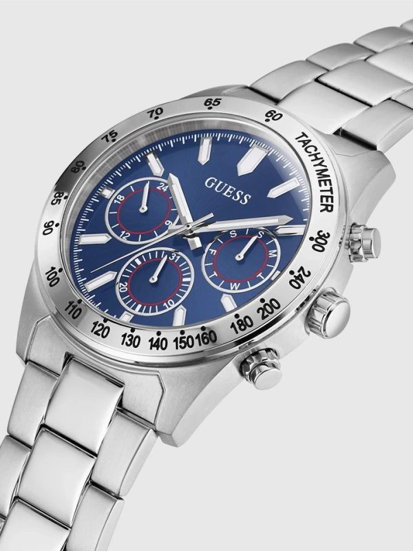Montre homme Guess réf. GW0329G1, mouvement quartz, boîtier 42 mm, acier inoxydable – troisième vue