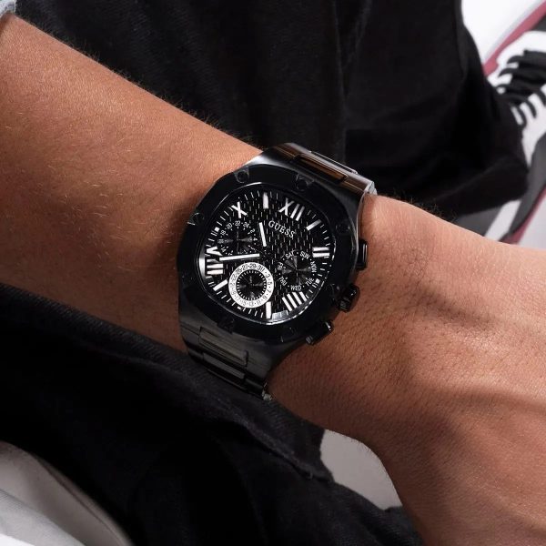 Montre homme Guess réf. GW0572G3, mouvement quartz, boîtier 42 mm, acier inoxydable, étanche 50 m – troisième vue