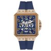 Montre homme Guess 42 mm réf. GW0637G3, cadran bleu, mouvement quartz – vue de face | Horlova Maroc