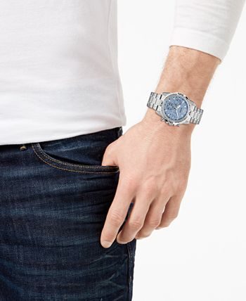 Montre homme Guess réf. GW0056G2, boîtier 43 mm, acier inoxydable, verre minéral – vue principale, Horlova Maroc