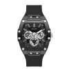 Montre homme Guess 43 mm réf. GW0203G3, cadran noir, mouvement quartz – vue de face | Horlova Maroc