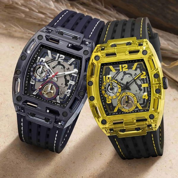 Montre homme Guess réf. GW0499G1, mouvement quartz, boîtier 43 mm, silicone – deuxième vue