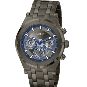 Montre homme Guess 44 mm réf. GW0260G3, bracelet acier, mouvement quartz – vue de face | Horlova Maroc