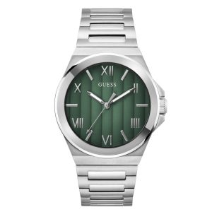 Montre homme Guess 44 mm réf. GW0789G1, cadran vert, mouvement quartz – vue de face | Horlova Maroc