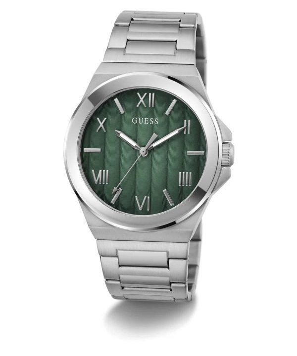 Montre homme Guess 44 mm réf. GW0789G1, cadran vert, mouvement quartz, montre-bracelet Guess – vue rapprochée