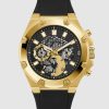 Montre homme Guess réf. GW0334G2, chronographe quartz, boîtier 46 mm, acier inoxydable, silicone – vue principale, Horlova Maroc