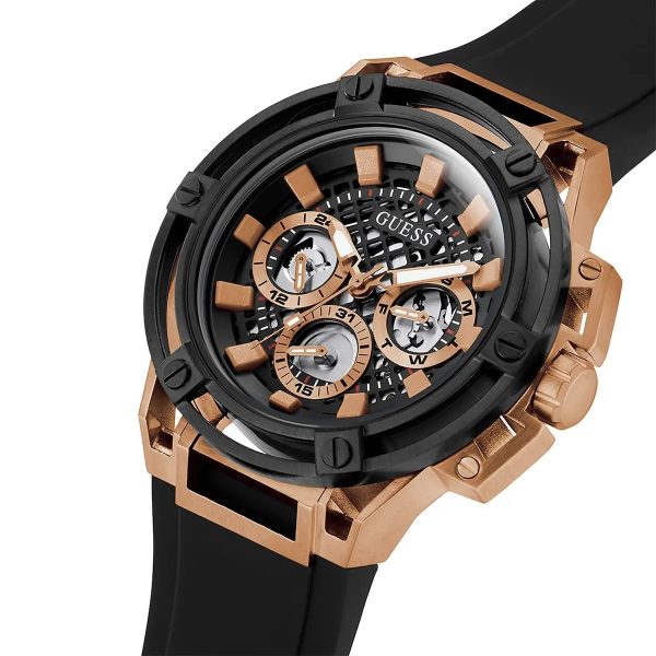 Montre homme Guess réf. GW0423G5, mouvement quartz, boîtier 46 mm, silicone, caoutchouc, étanche 50 m – vue principale, Horlova Maroc