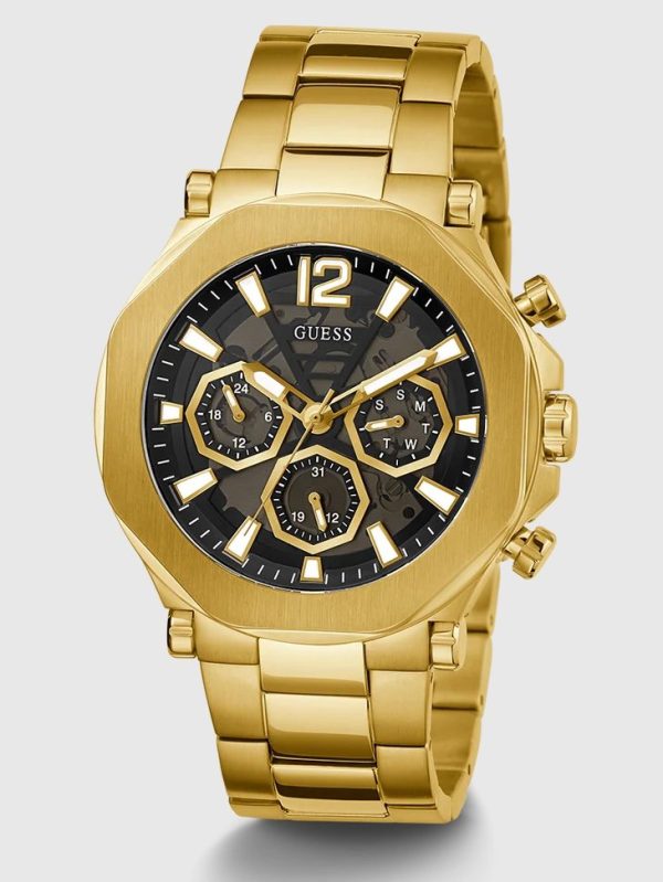 Montre homme Guess réf. GW0539G2, chronographe quartz, boîtier 46 mm, acier inoxydable – quatrième vue