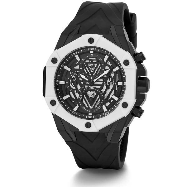 Montre homme Guess réf. GW0579G1, mouvement quartz, boîtier 47 mm, caoutchouc – deuxième vue