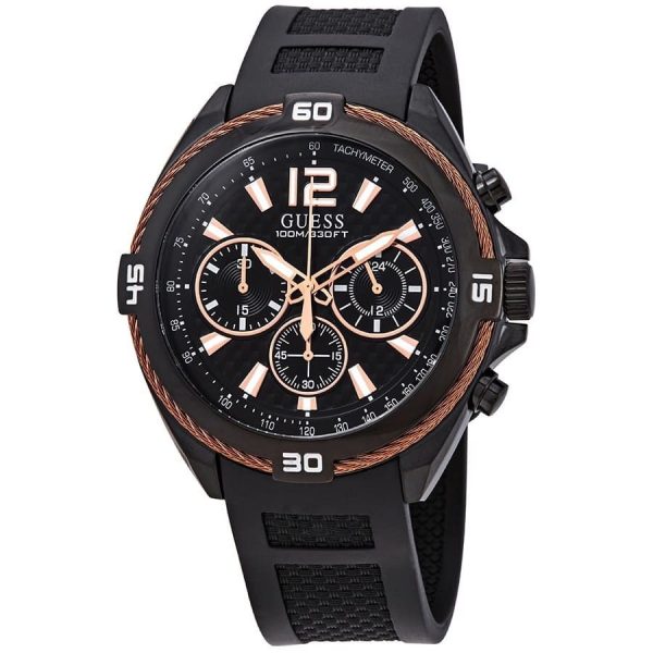 Montre homme Guess réf. W1168G3, mouvement quartz, boîtier 47 mm, caoutchouc, étanche 100 m – deuxième vue