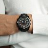 Montre homme Guess Audacieux réf. W0211G3, mouvement quartz, boîtier 44 mm, acier inoxydable, silicone – vue principale, Horlova Maroc