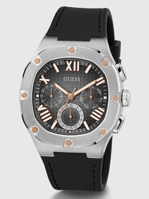Montre homme Guess Burgundy réf. GW0571G1, chronographe quartz, acier inoxydable – troisième vue