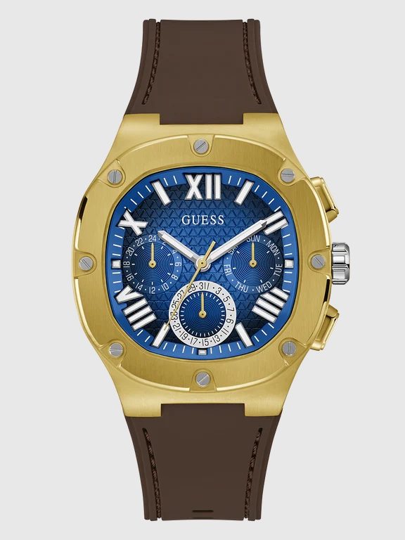 Montre homme Guess Burgundy réf. GW0571G5, chronographe quartz, acier inoxydable, silicone – quatrième vue