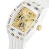 Montre homme Guess Champagne 44 mm réf. GW0499G5, cadran champagne, bracelet silicone, mouvement quartz – vue de face | Horlova Maroc