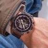 Montre homme Guess Edge réf. GW0492G2, mouvement quartz, boîtier 46 mm, acier inoxydable, cuir – vue principale, Horlova Maroc