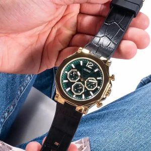 Montre homme Guess Edge réf. GW0492G3, mouvement quartz, boîtier 46 mm, cuir, étanche 50 m – vue principale, Horlova Maroc