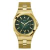 Montre homme Guess Emperor 43 mm réf. GW0573G2, cadran vert, bracelet acier – vue de face | Horlova Maroc